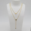 Outlet W&B Female Necklaces Three Rectangle Golden Stainless Steel Necklace