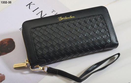 Outlet W&B Wallet Black Capitone Women Big Wallet