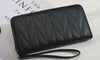 Outlet W&B Wallet Black Long Leather Wave Wallet