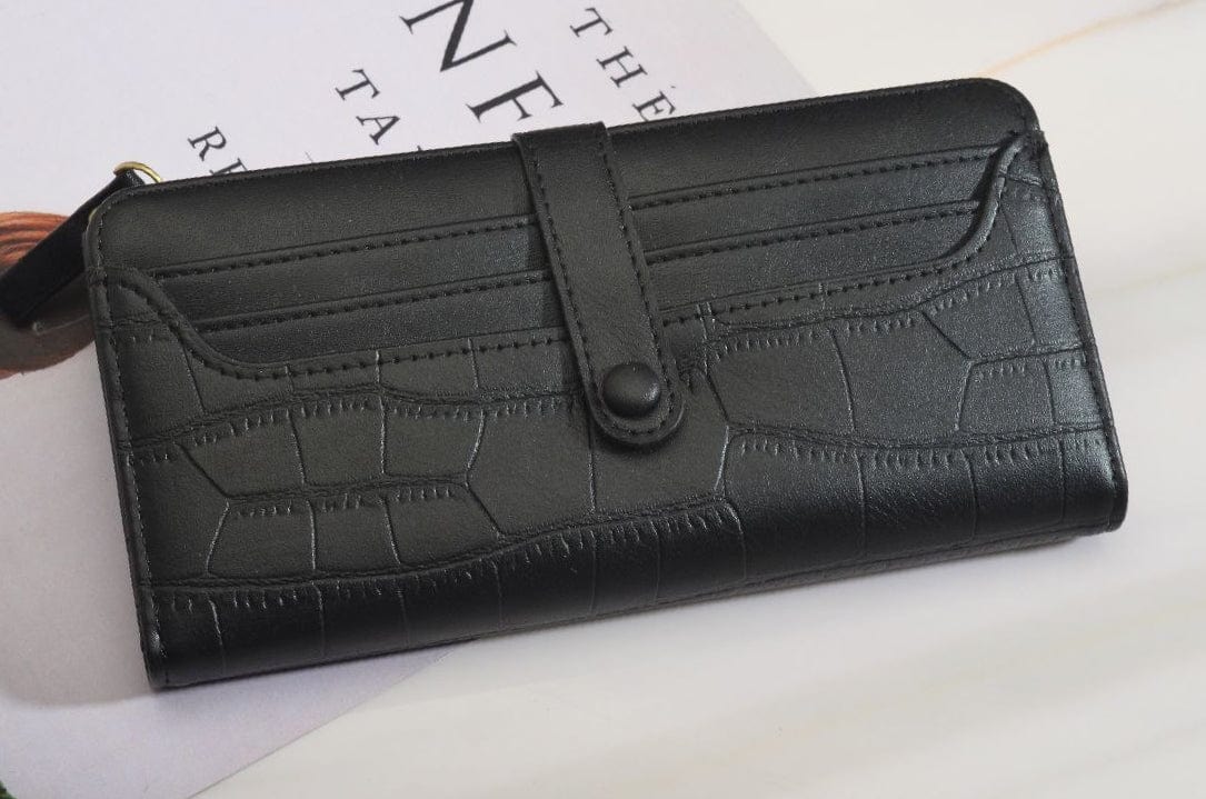 Outlet W&B Wallet Black Long Leather With Capsule