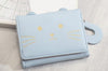 Outlet W&B Wallet Blue Leather Cat Women Wallet