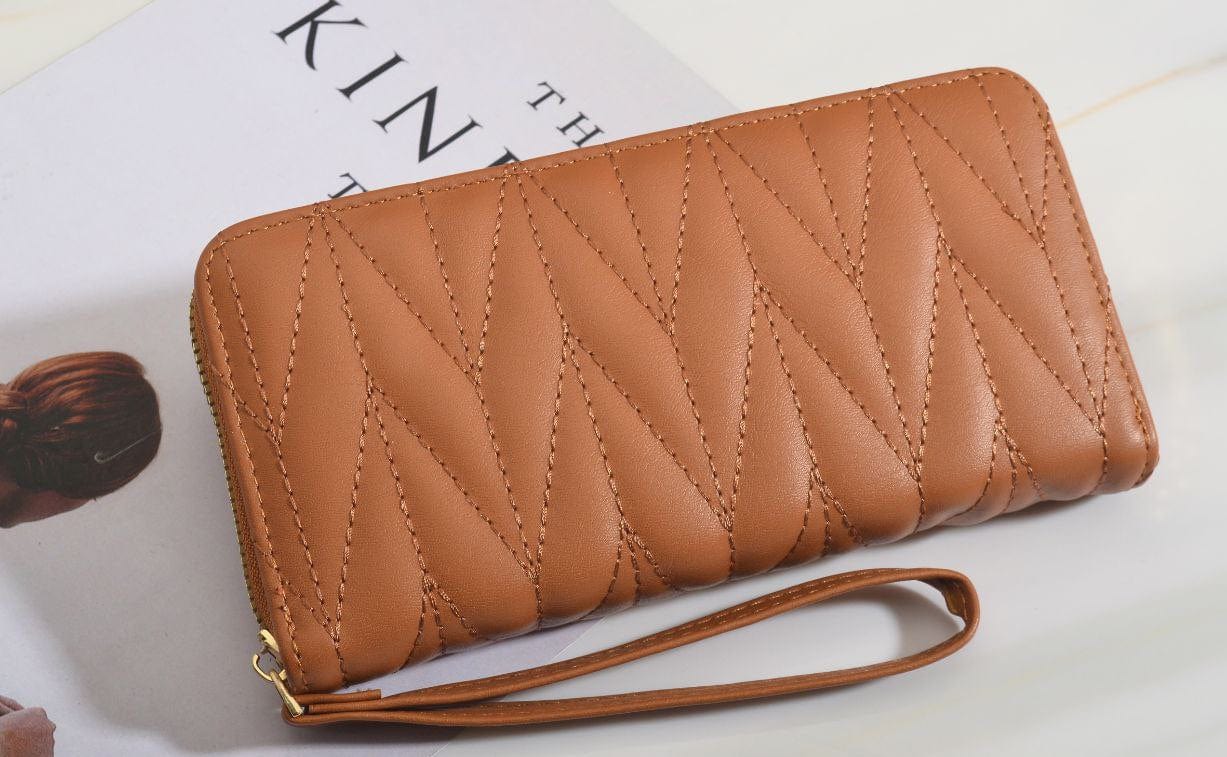 Outlet W&B Wallet Brown Long Leather Wave Wallet