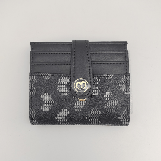 Outlet W&B Wallet Card Holder With Side Money Pocket  - Black