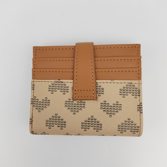 Outlet W&B Wallet Card Holder With Side Money Pocket  - Brown