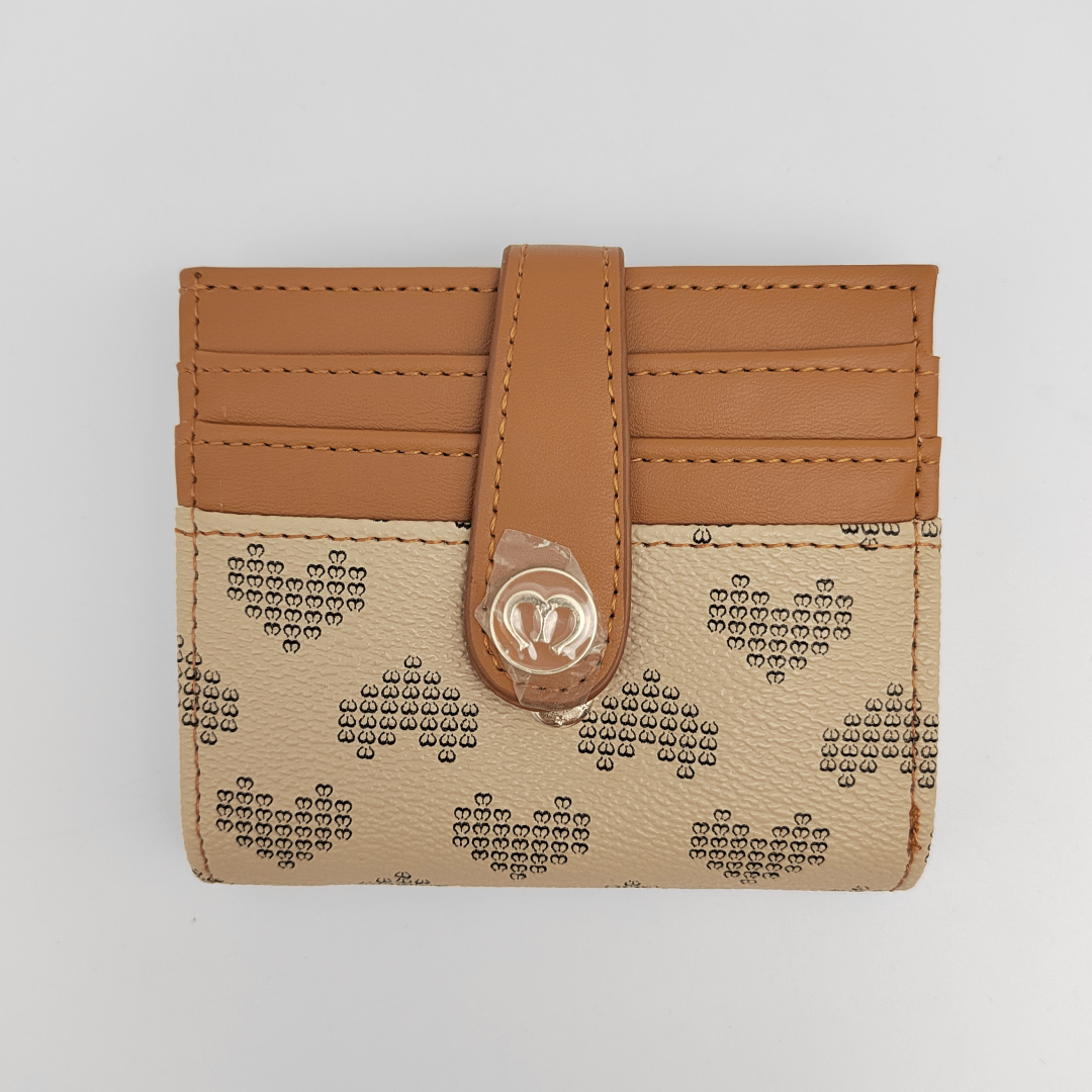 Outlet W&B Wallet Card Holder With Side Money Pocket  - Brown