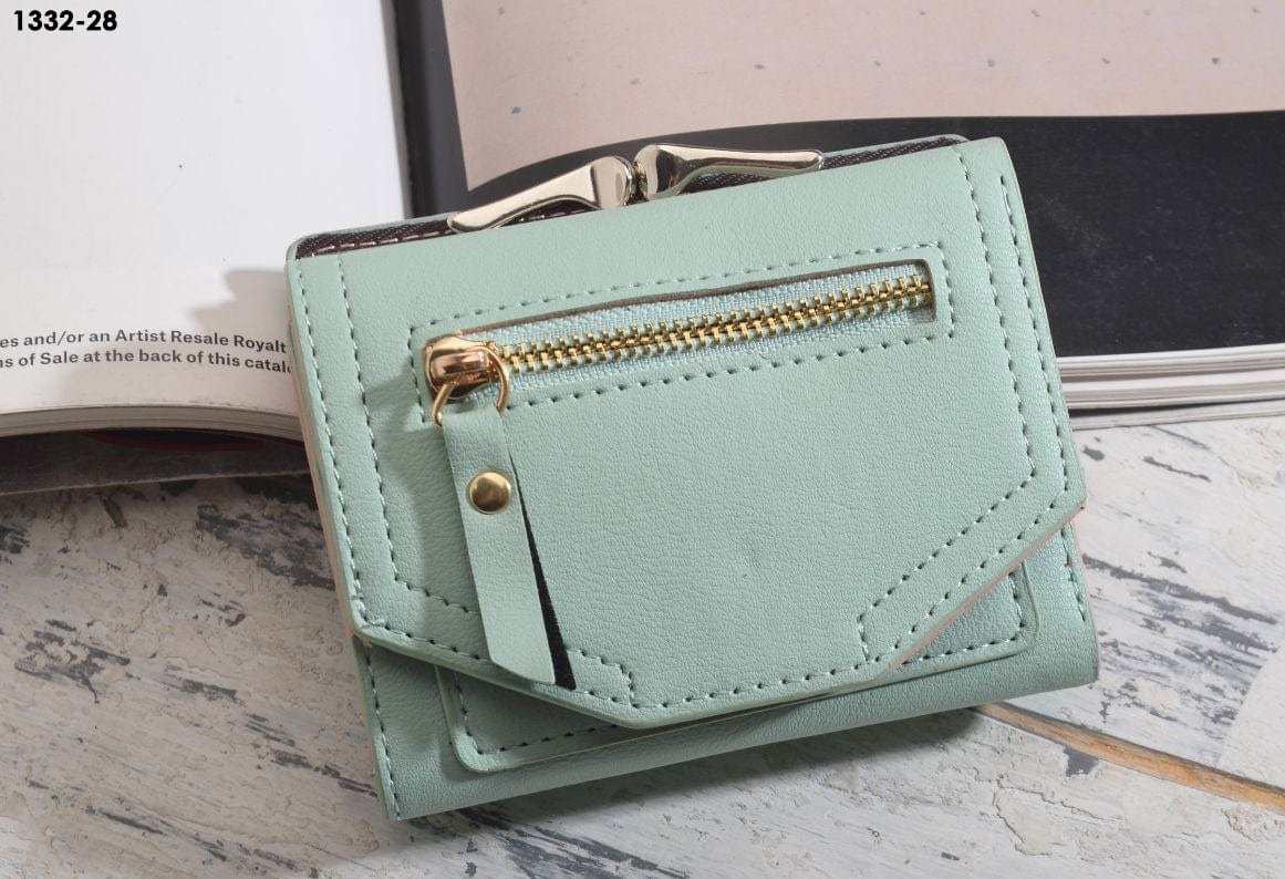 Outlet W&B Wallet Mint Leather & Metal Women Wallet