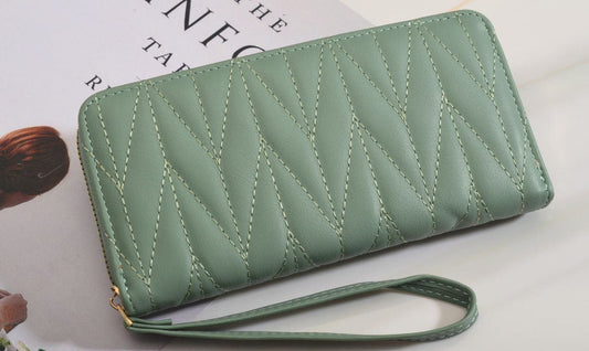 Outlet W&B Wallet Mint Long Leather Wave Wallet
