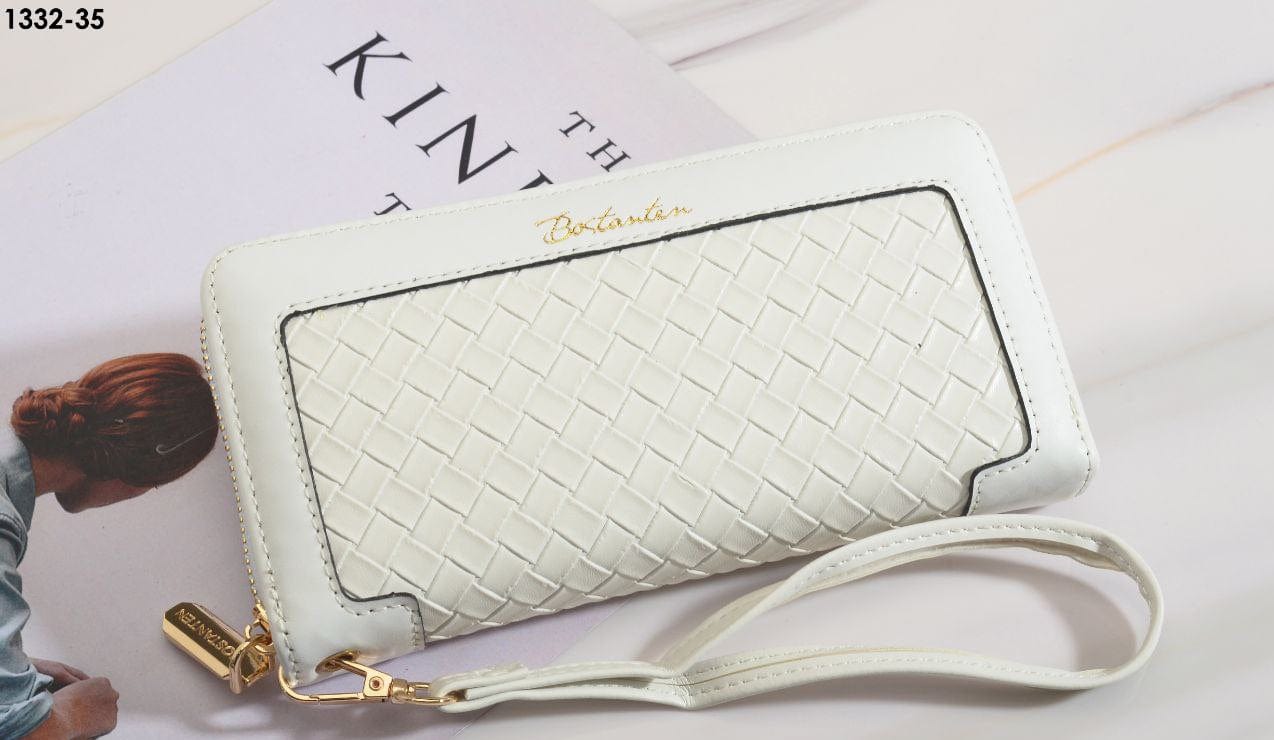 Outlet W&B Wallet White Capitone Women Big Wallet