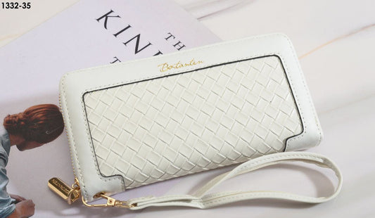 Outlet W&B Wallet White Capitone Women Big Wallet