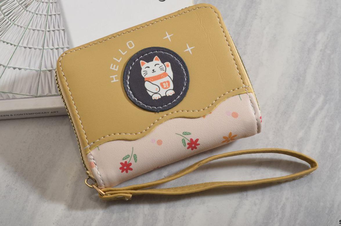Outlet W&B Wallet Yellow Girls Roses & Bear Wallet