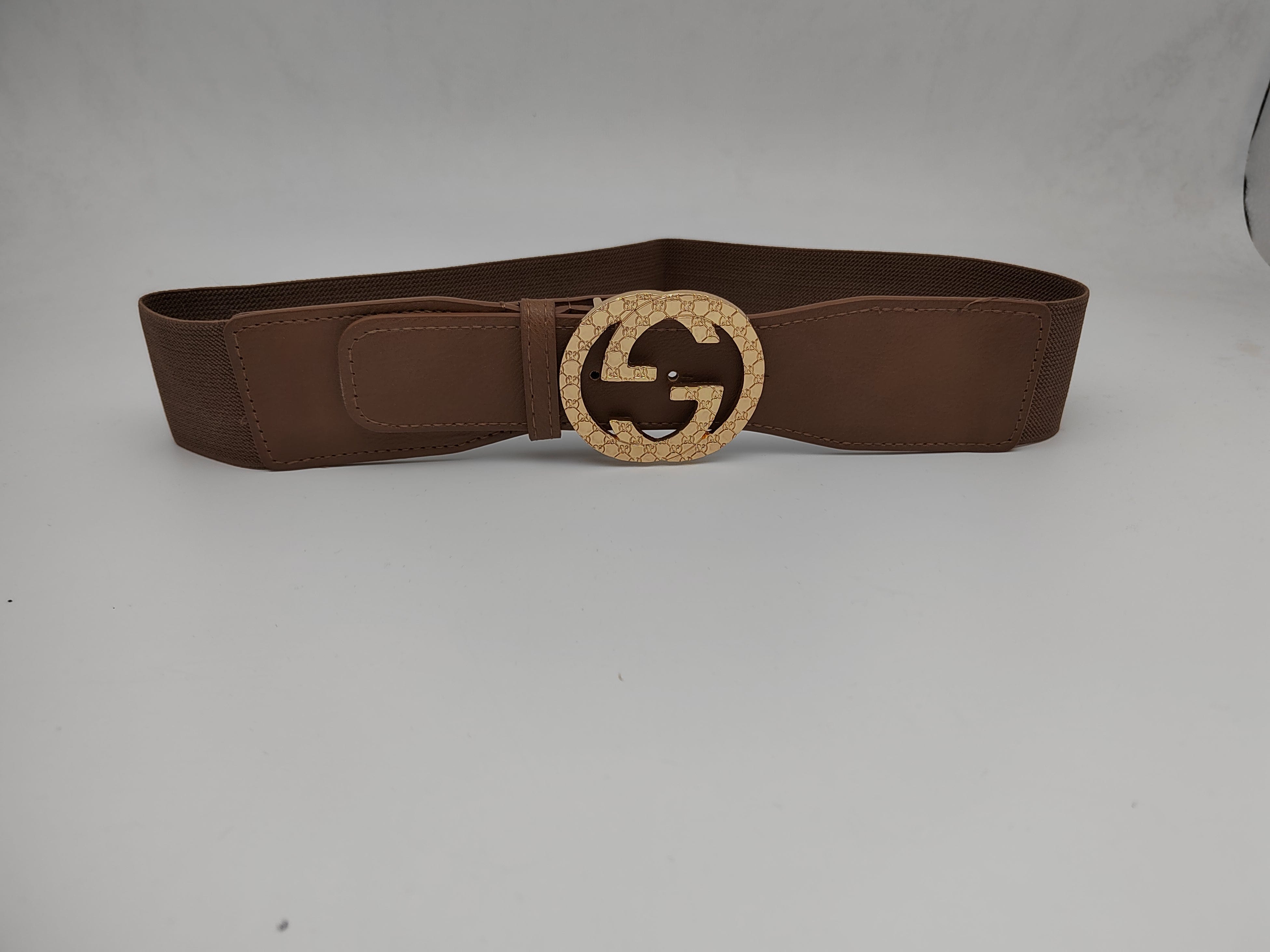 Outlet W&B Women Belts Women Belts - "2Gs" - Dark Brown x Gold