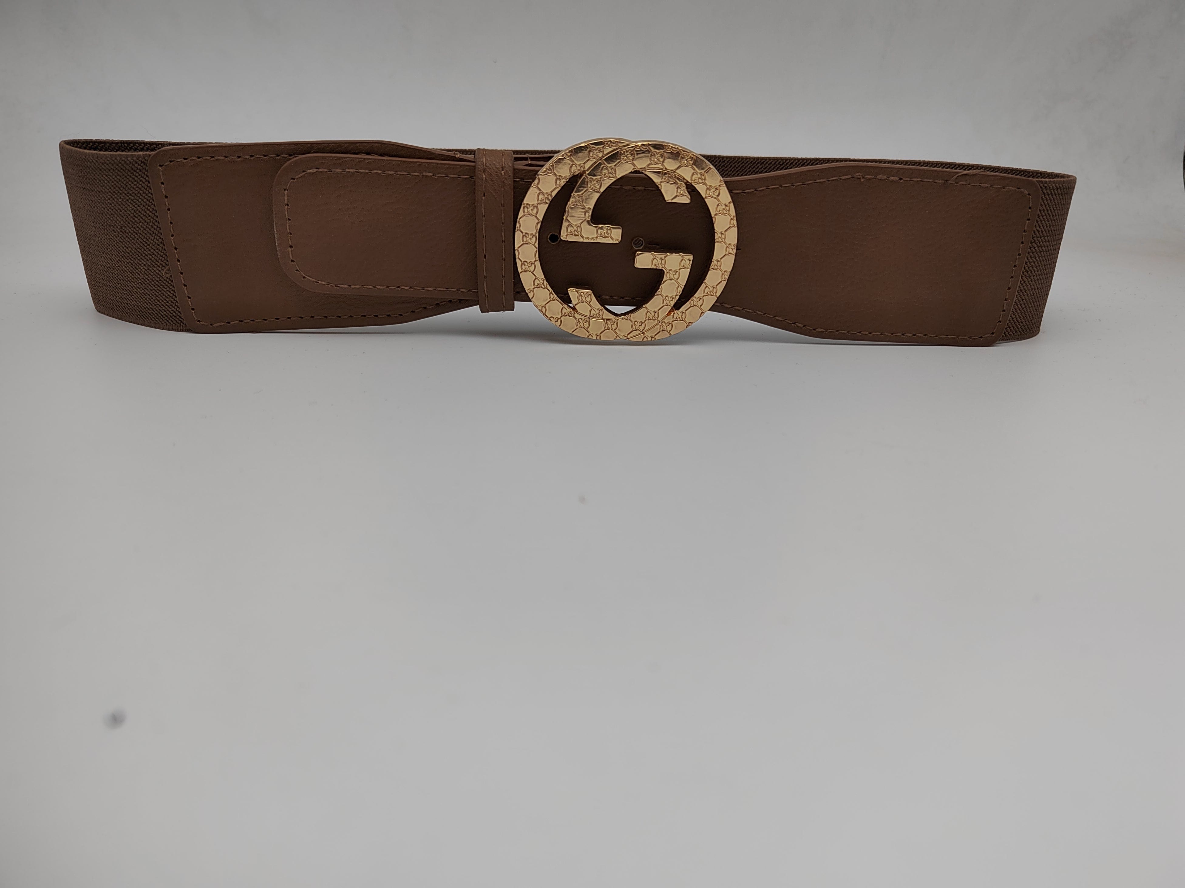 Outlet W&B Women Belts Women Belts - "2Gs" - Dark Brown x Gold