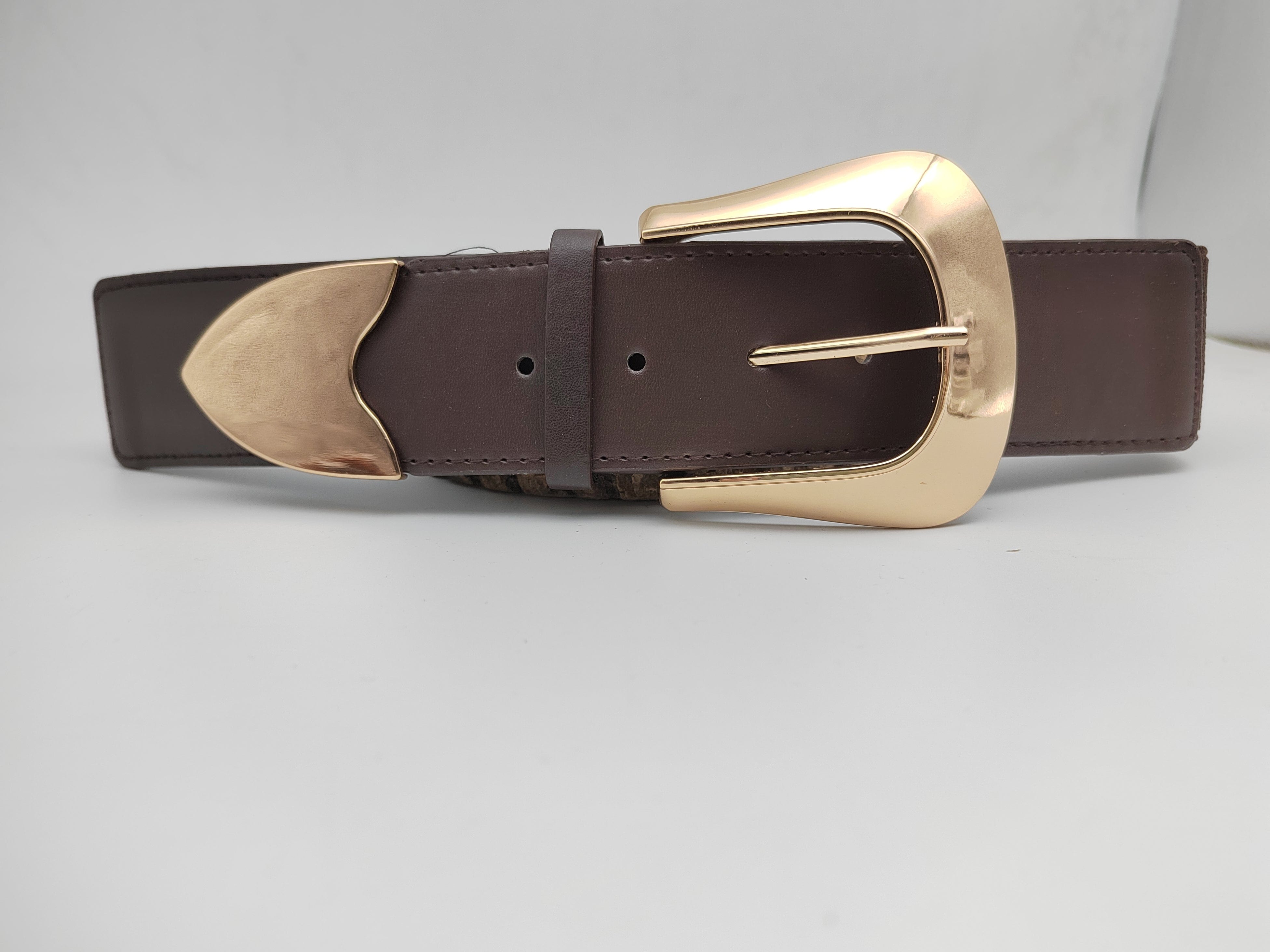 Outlet W&B Women Belts Women Belts - "arrow" - Brown x Gold