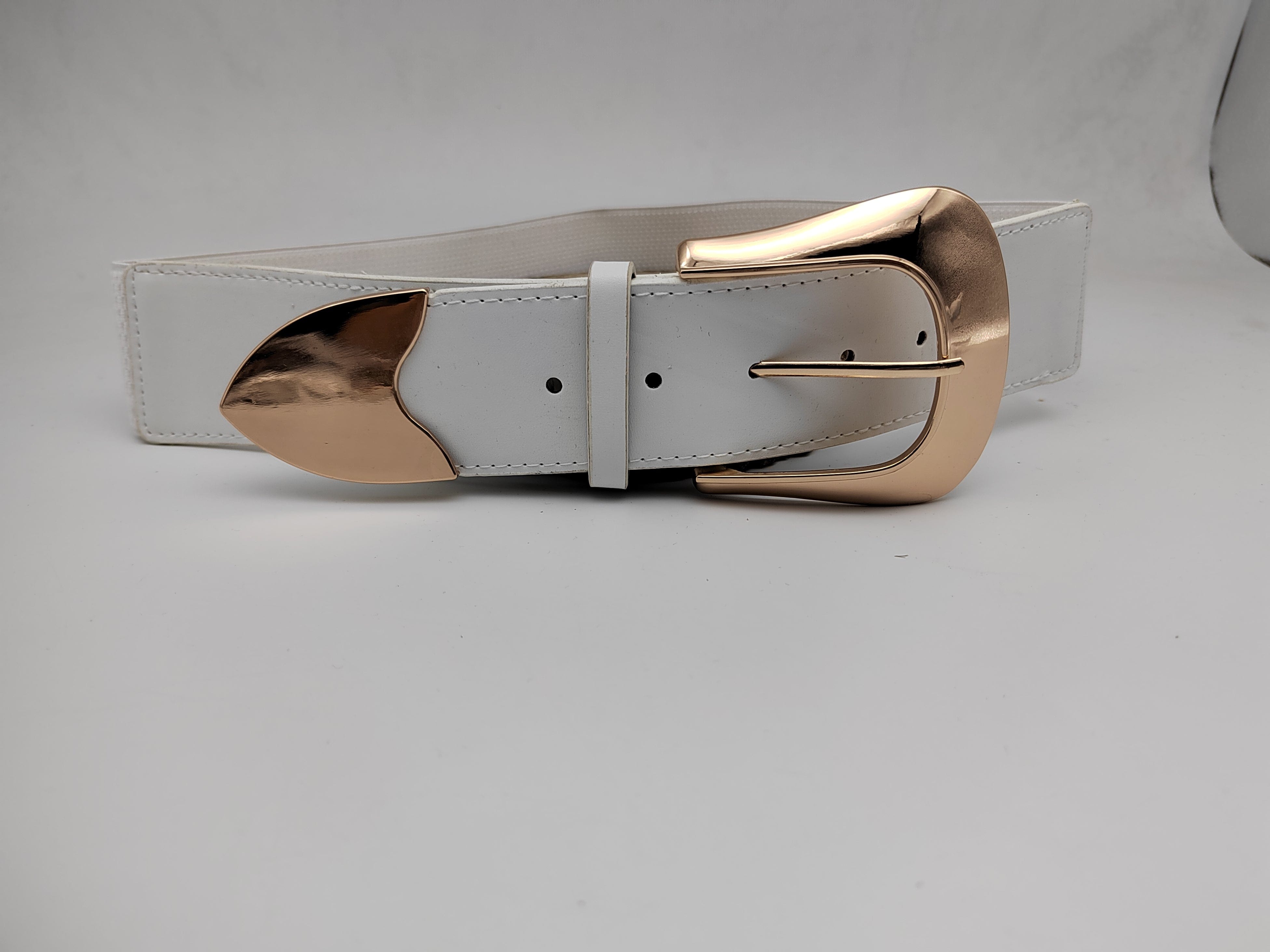 Outlet W&B Women Belts Women Belts - "arrow" - White x Gold