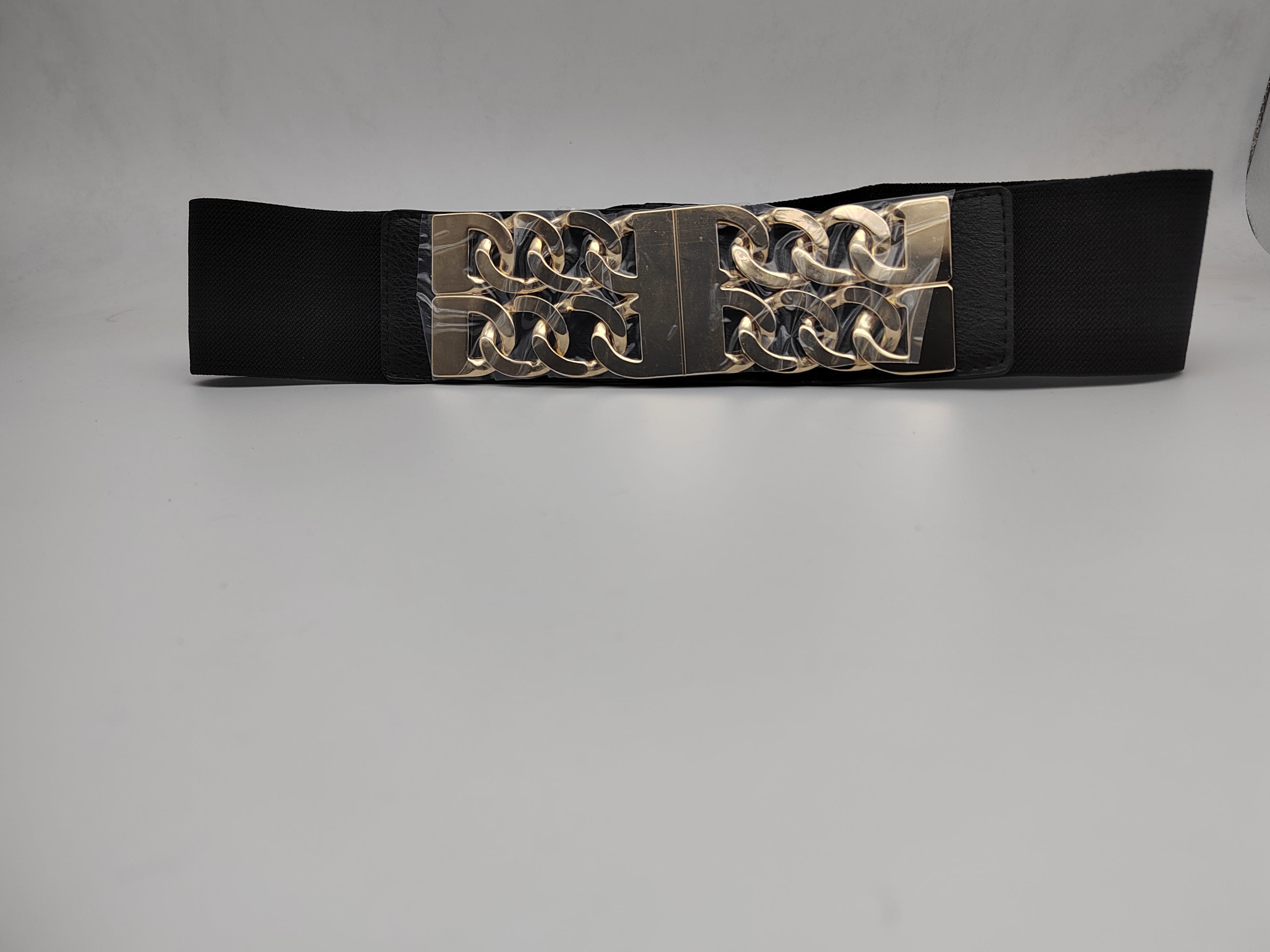 Outlet W&B Women Belts Women Belts - "double o lines" - Black x Gold