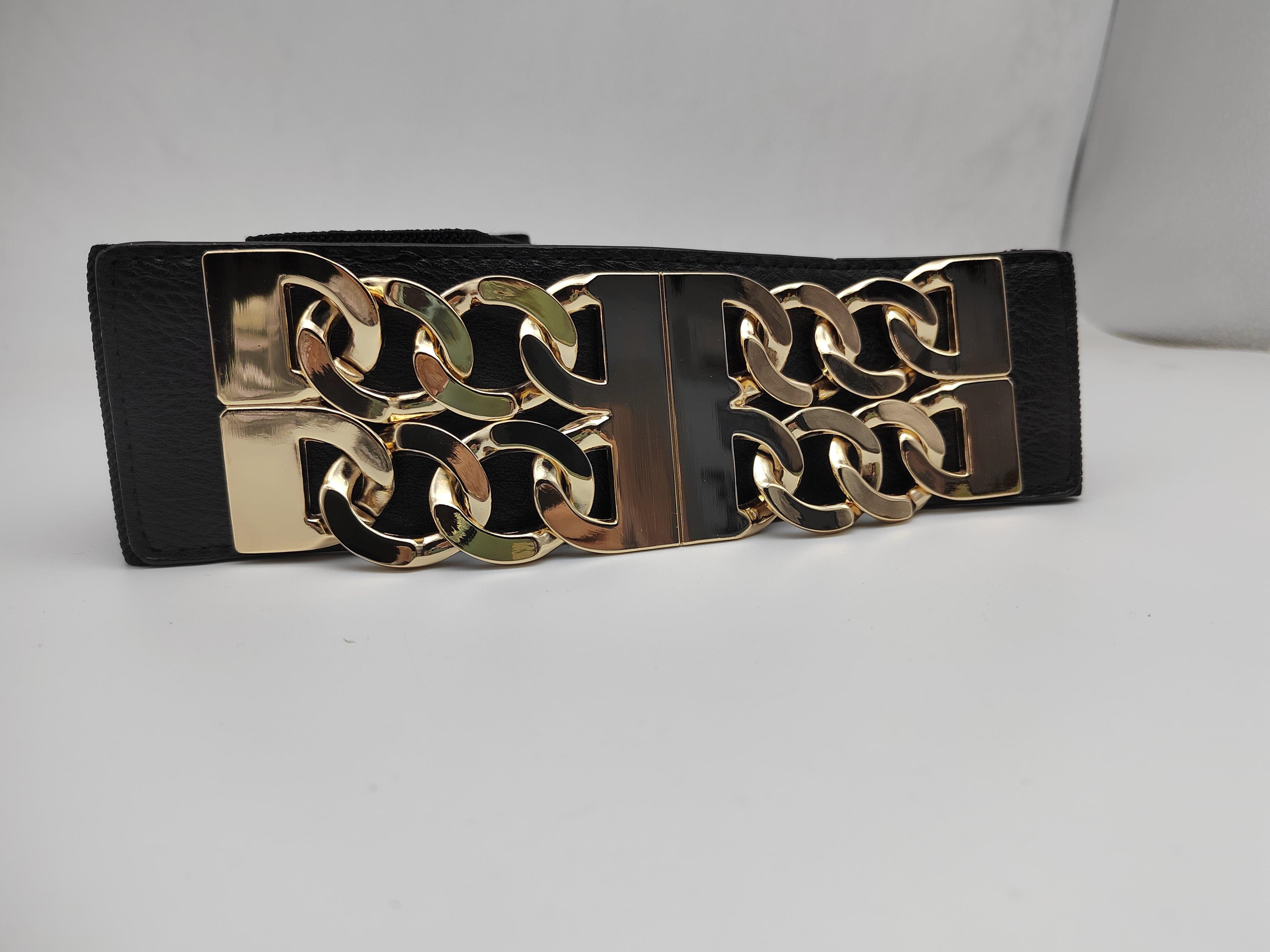 Outlet W&B Women Belts Women Belts - "double o lines" - Black x Gold