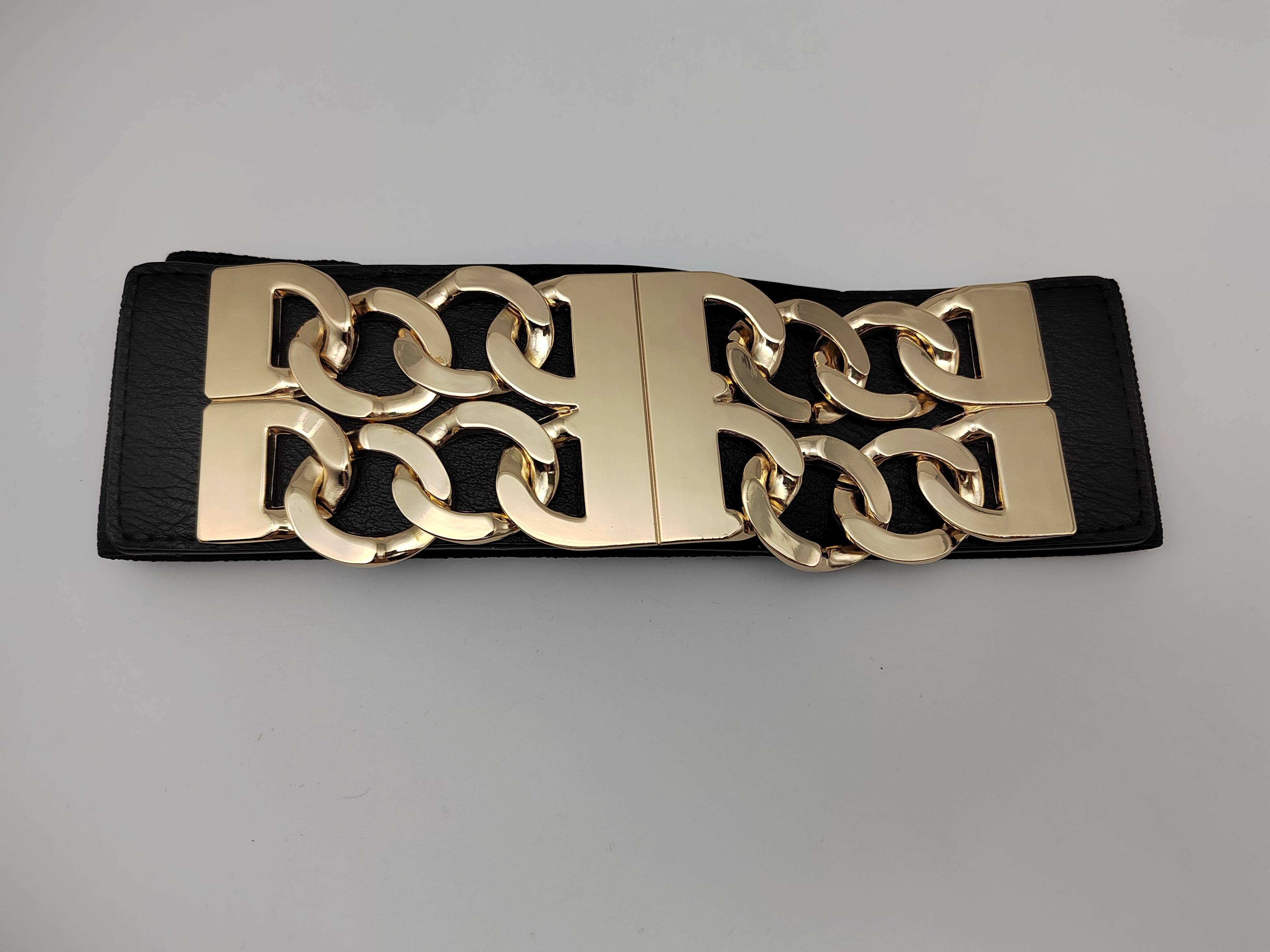 Outlet W&B Women Belts Women Belts - "double o lines" - Black x Gold