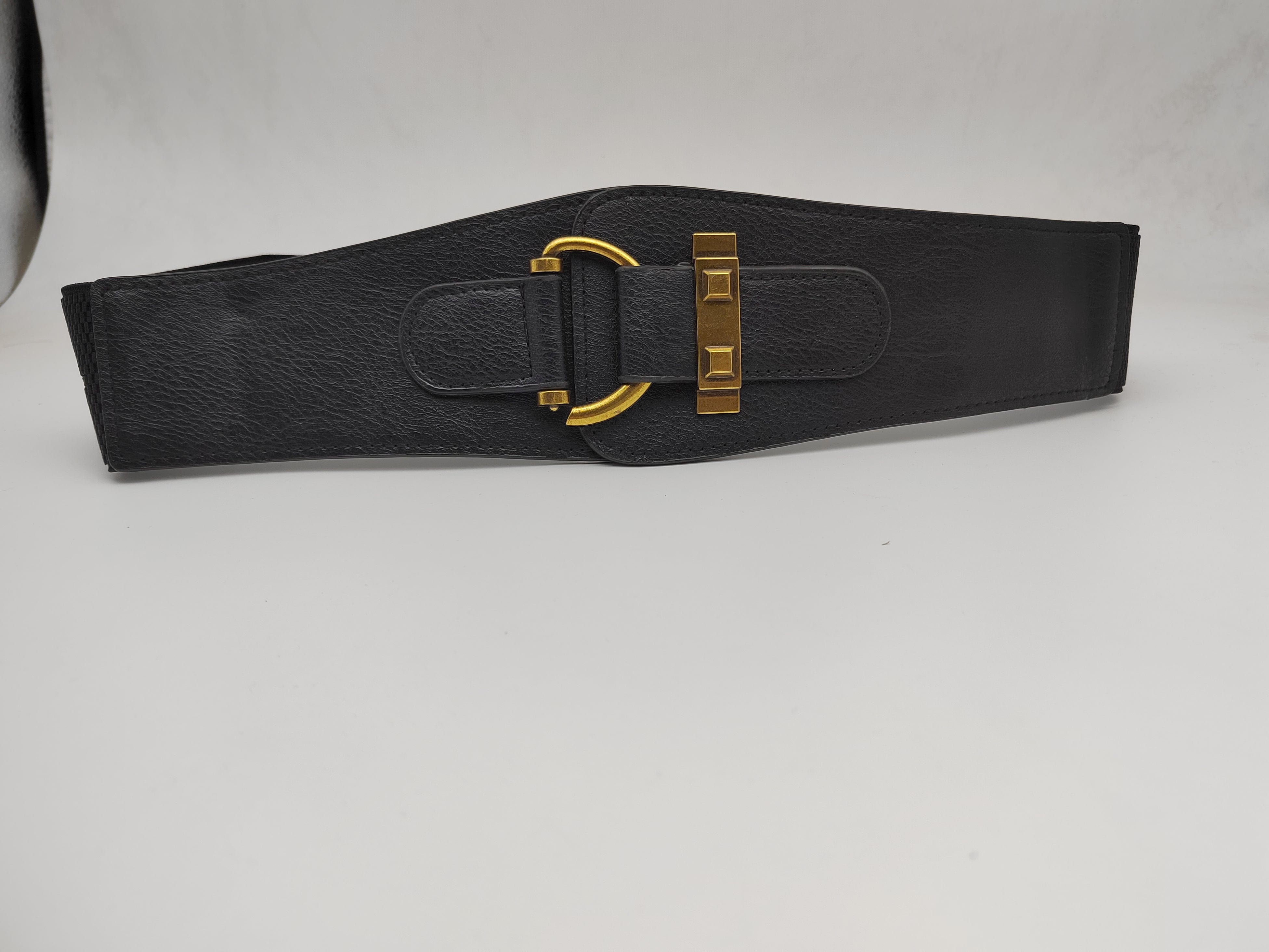 Outlet W&B Women Belts Women Belts - "lock" - Black x Gold