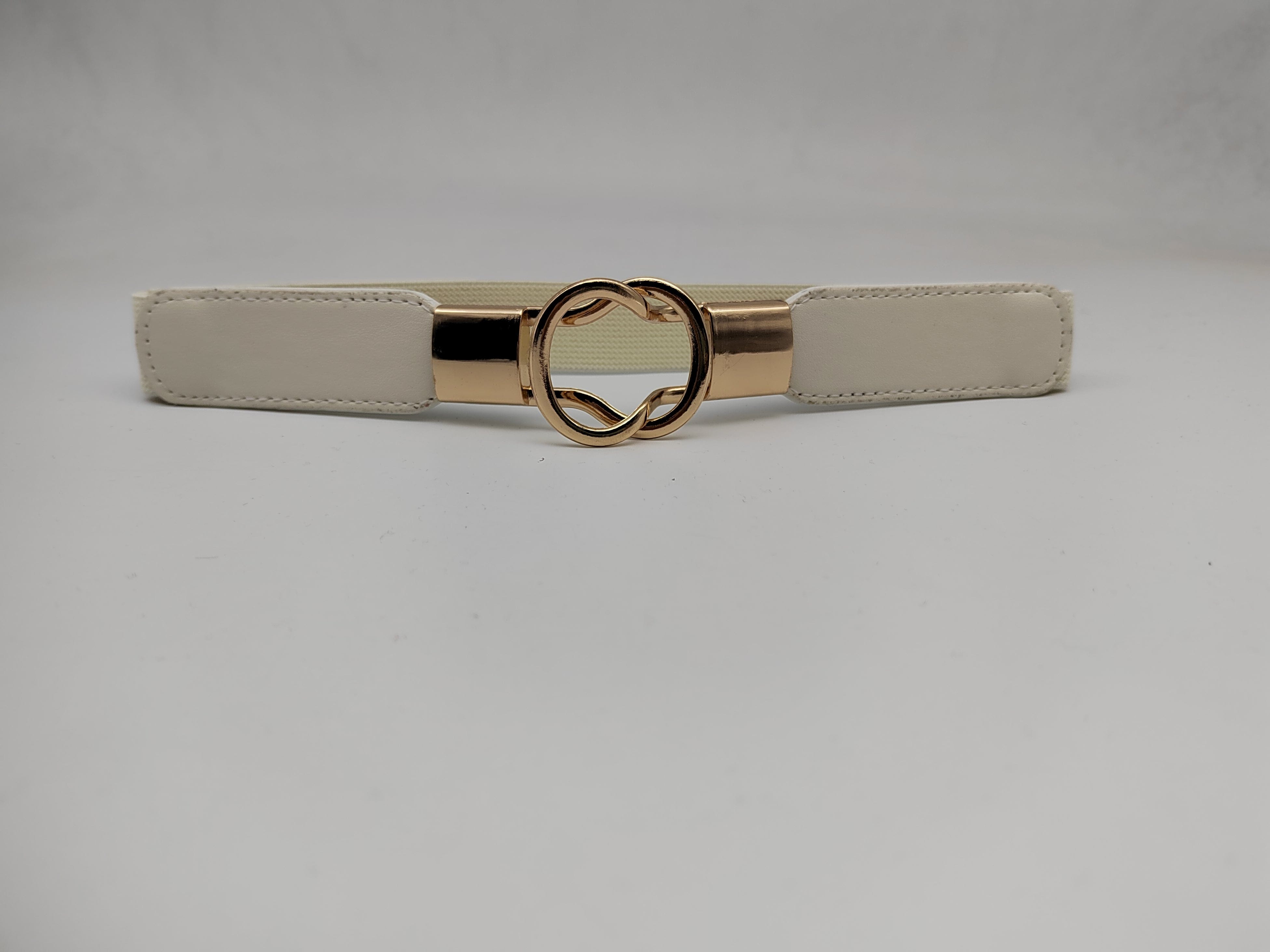 Outlet W&B Women Belts Women Belts - "OO lock" - White x Gold