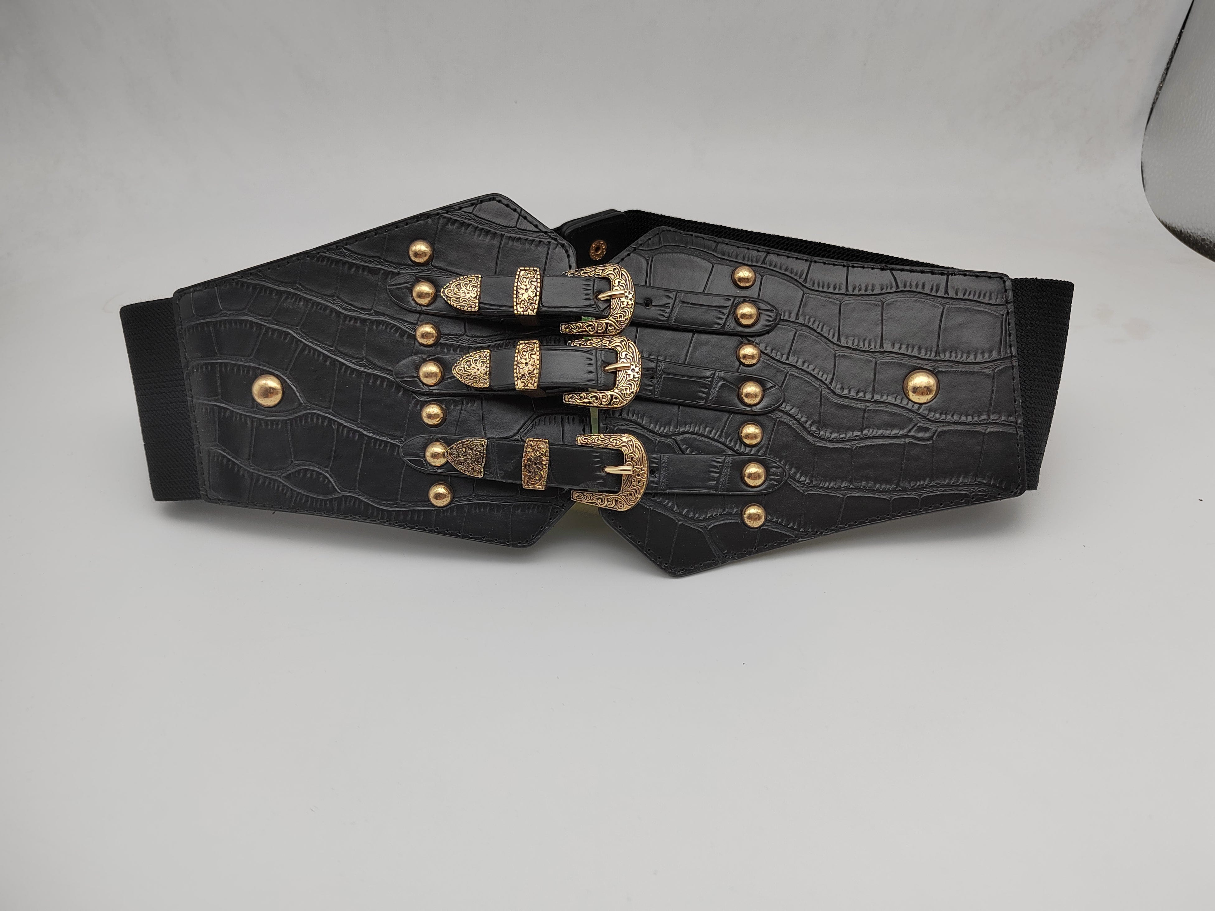 Outlet W&B Women Belts Women Belts - "three belts" - Black x Gold