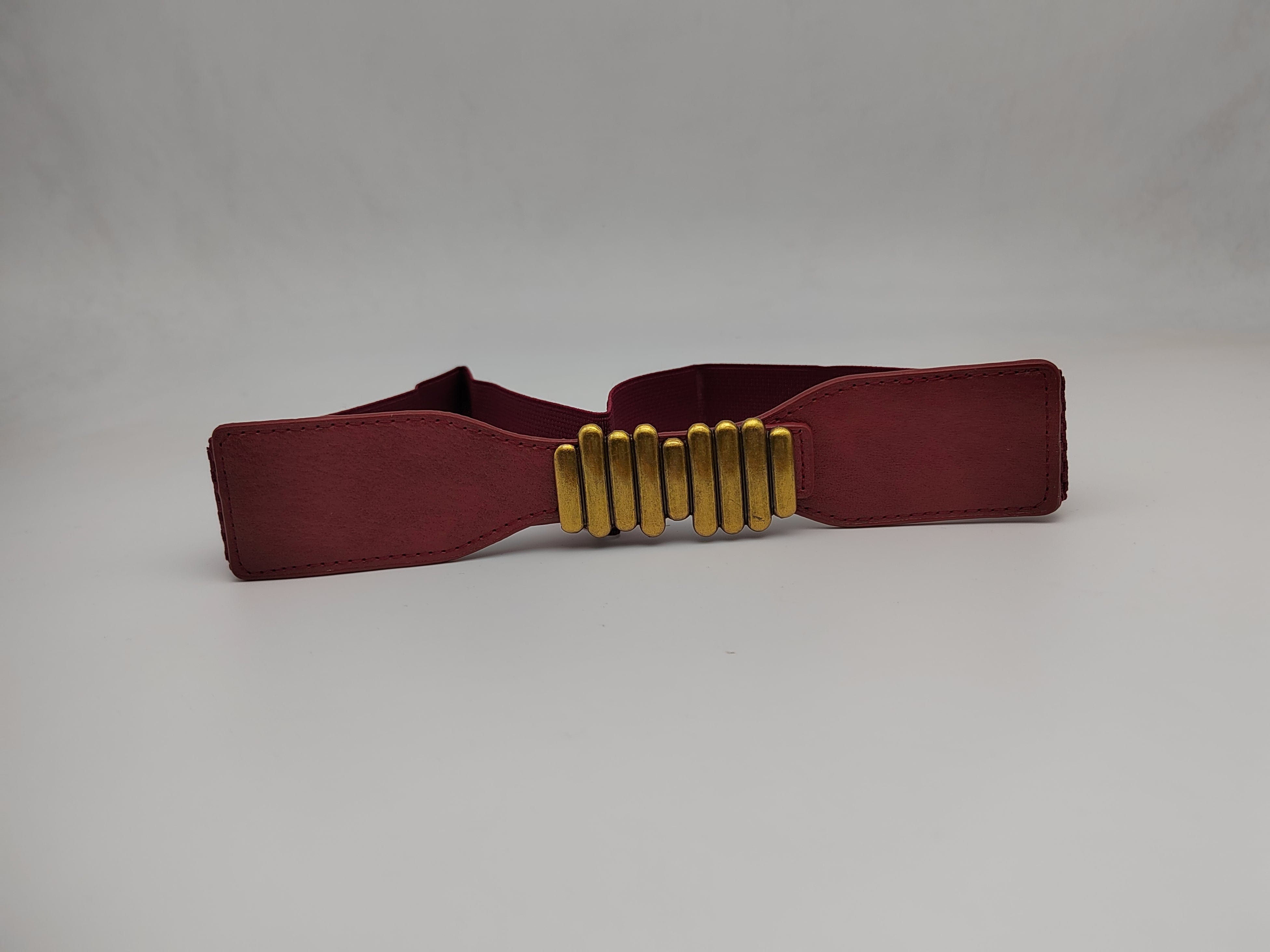 Outlet W&B Women Belts Women Belts - "waves strips" - Red x Gold