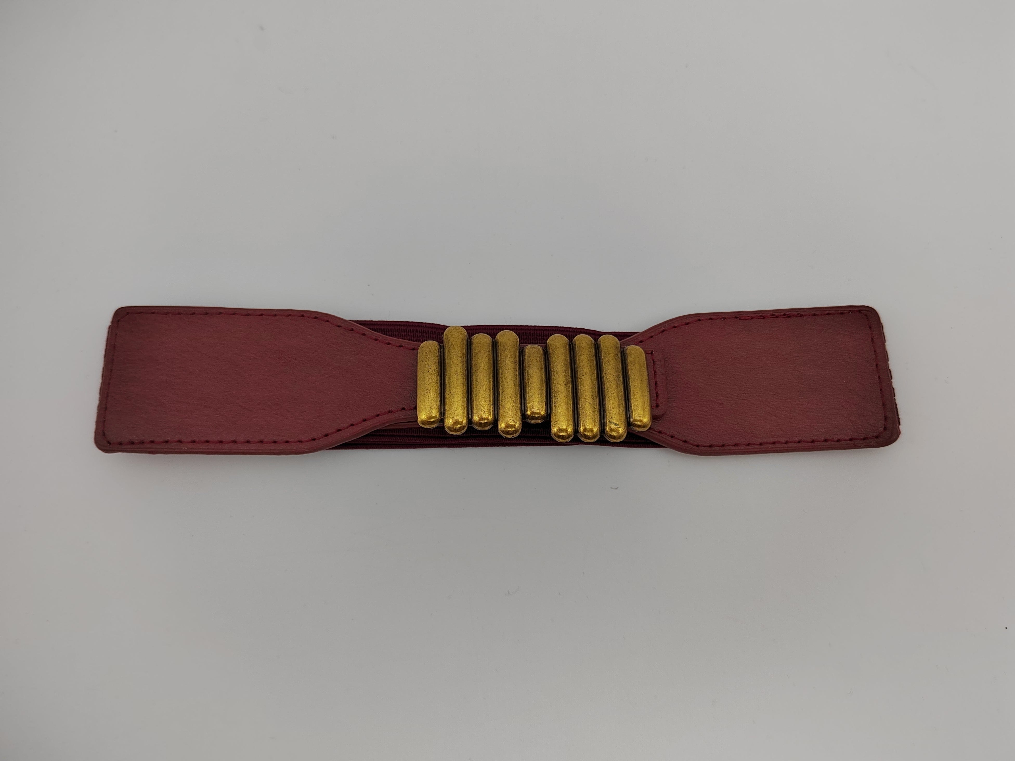 Outlet W&B Women Belts Women Belts - "waves strips" - Red x Gold