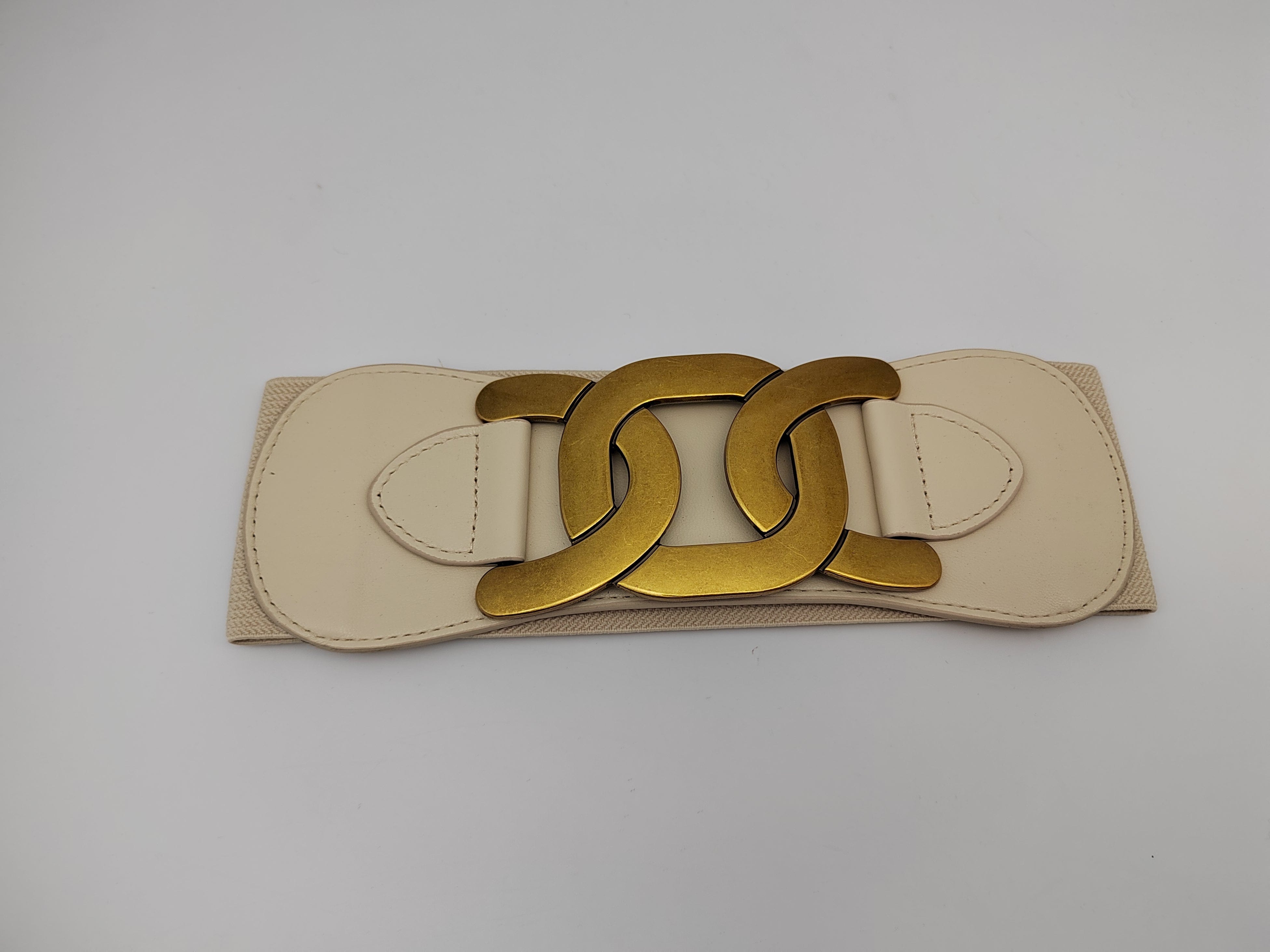 Outlet W&B Women Belts Women Belts - "xo" - Beige x Gold (a)