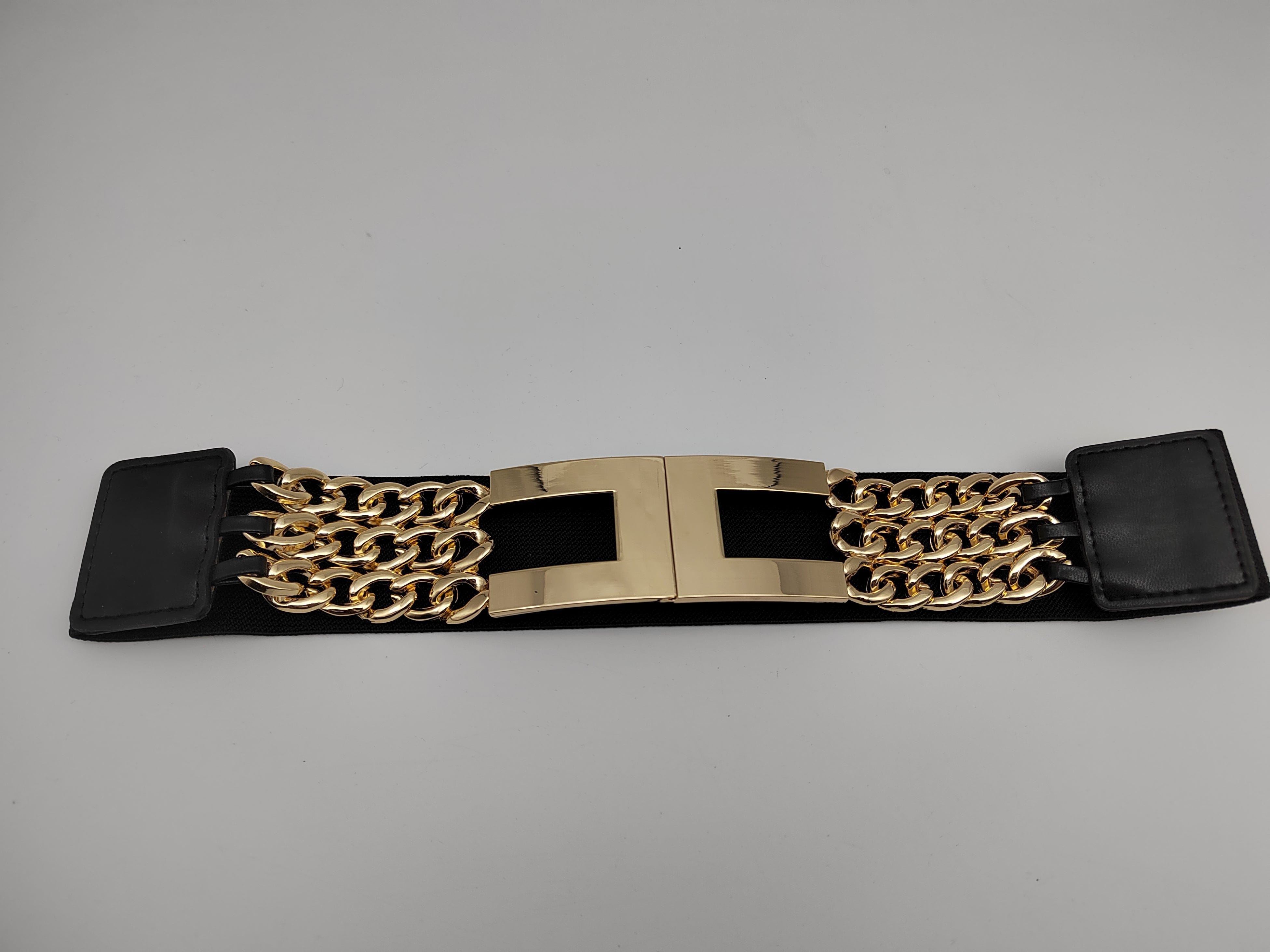 Outlet W&B Women Belts Women Belts - "xo" - Black x Gold (b)