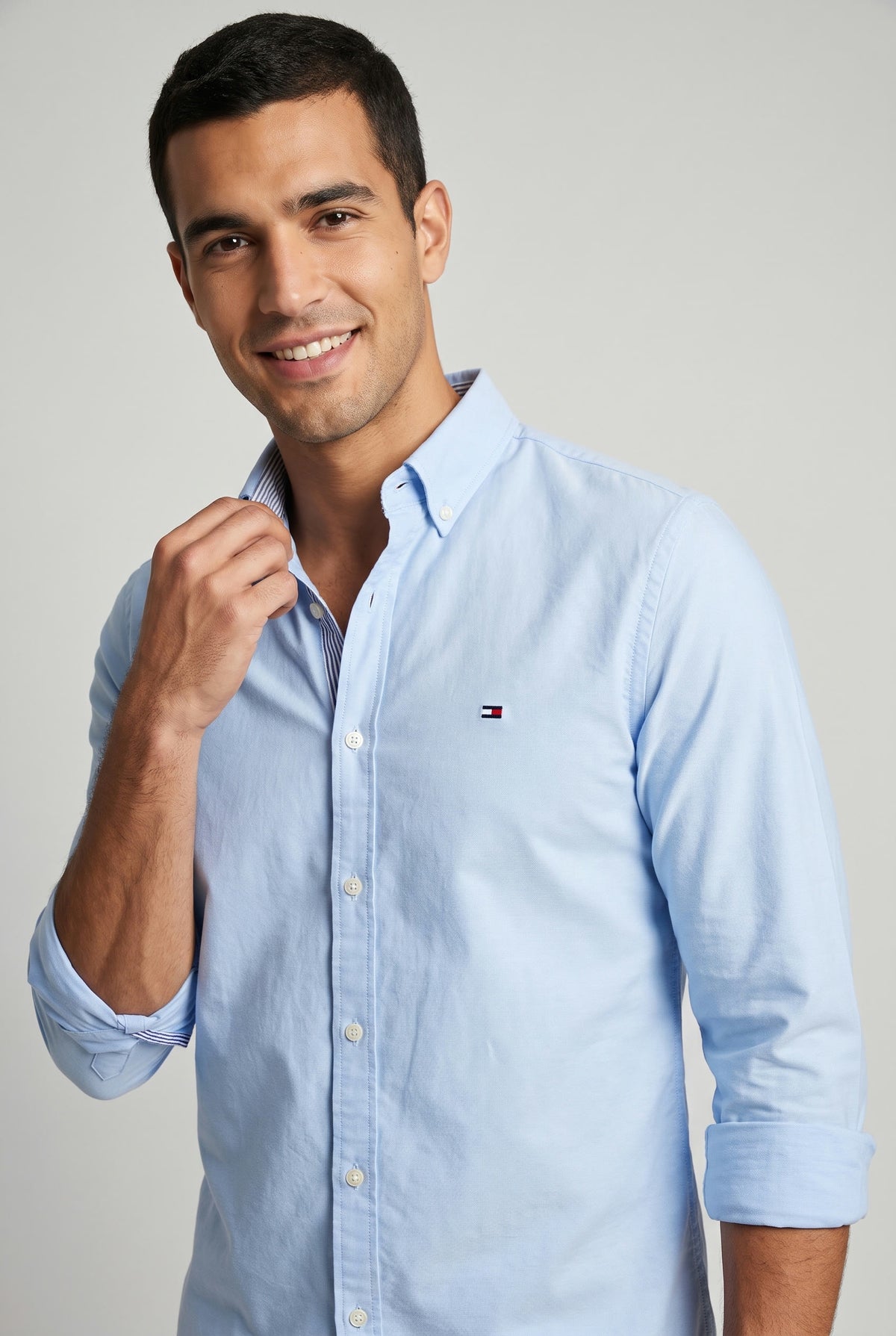 Men Slim Fit Oxford Shirt TH (Baby Blue)
