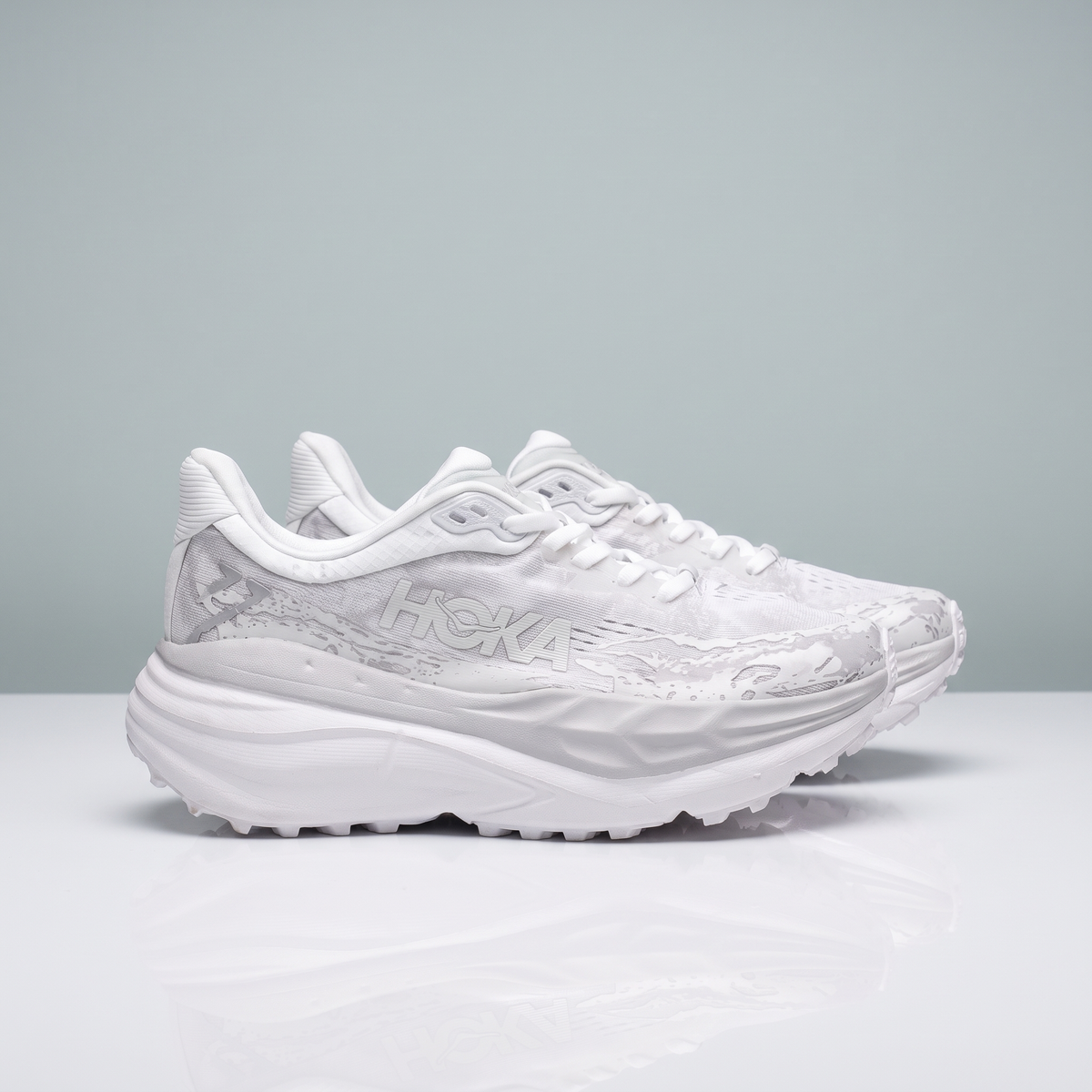 Men HOKA Stinson 7 Trail Running Shoe (White)