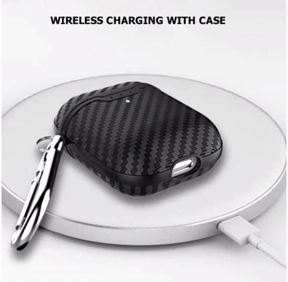 Spoofs Airpod Casing Black Fiber Airpod Casing 1,2