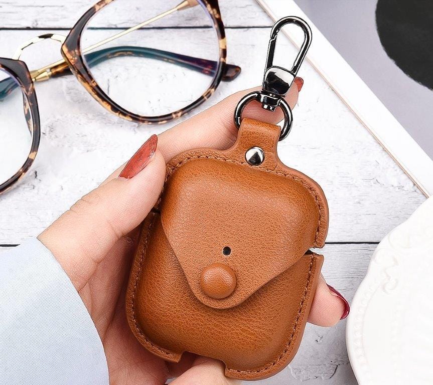 Spoofs Airpod Casing Brown Leather Airpod Casing 1,2