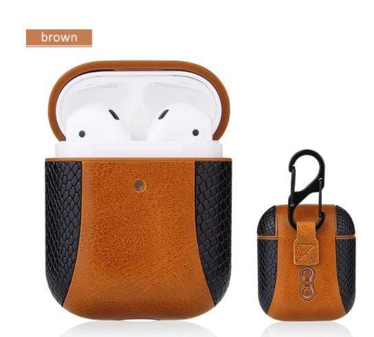 Spoofs Airpod Casing Brown Snake Skin Airpod Casing 1,2