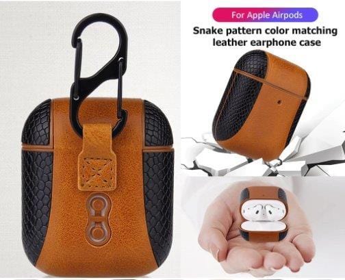 Spoofs Airpod Casing Brown Snake Skin Airpod Casing 1,2