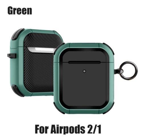 Spoofs Airpod Casing Green Hard Shock Plastic Airpod Casing 1,2