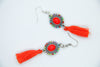 Spoofs Earrings Orange Feather Bohemian Earings