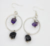 Spoofs Earrings Two Stones Circle Earings