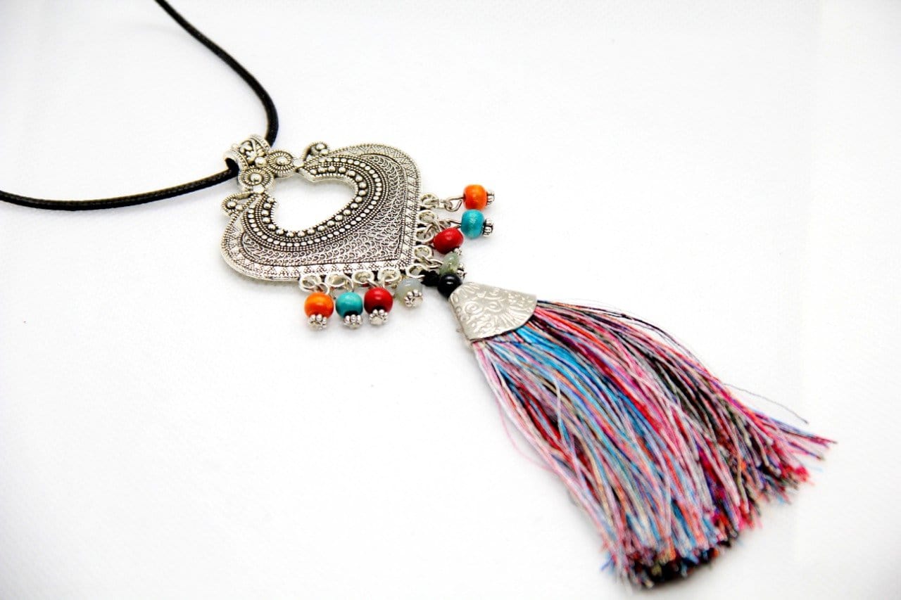 Spoofs Female Necklaces Colorful Feather With Authentic Bohemian Art Necklace