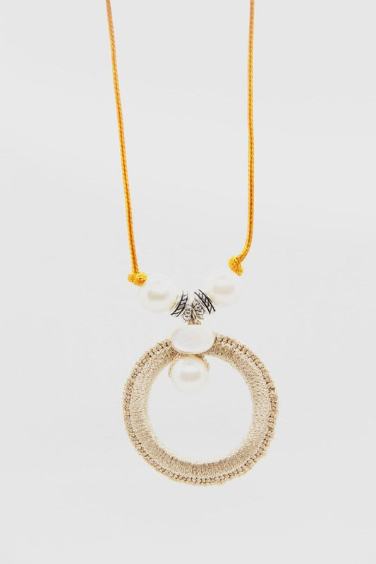 Spoofs Female Necklaces Handmade Pearls Dangling Necklace