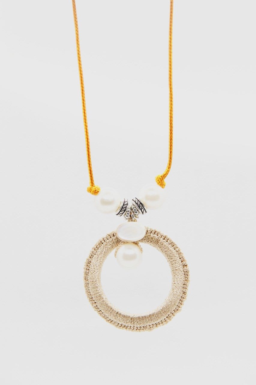 Spoofs Female Necklaces Handmade Pearls Dangling Necklace