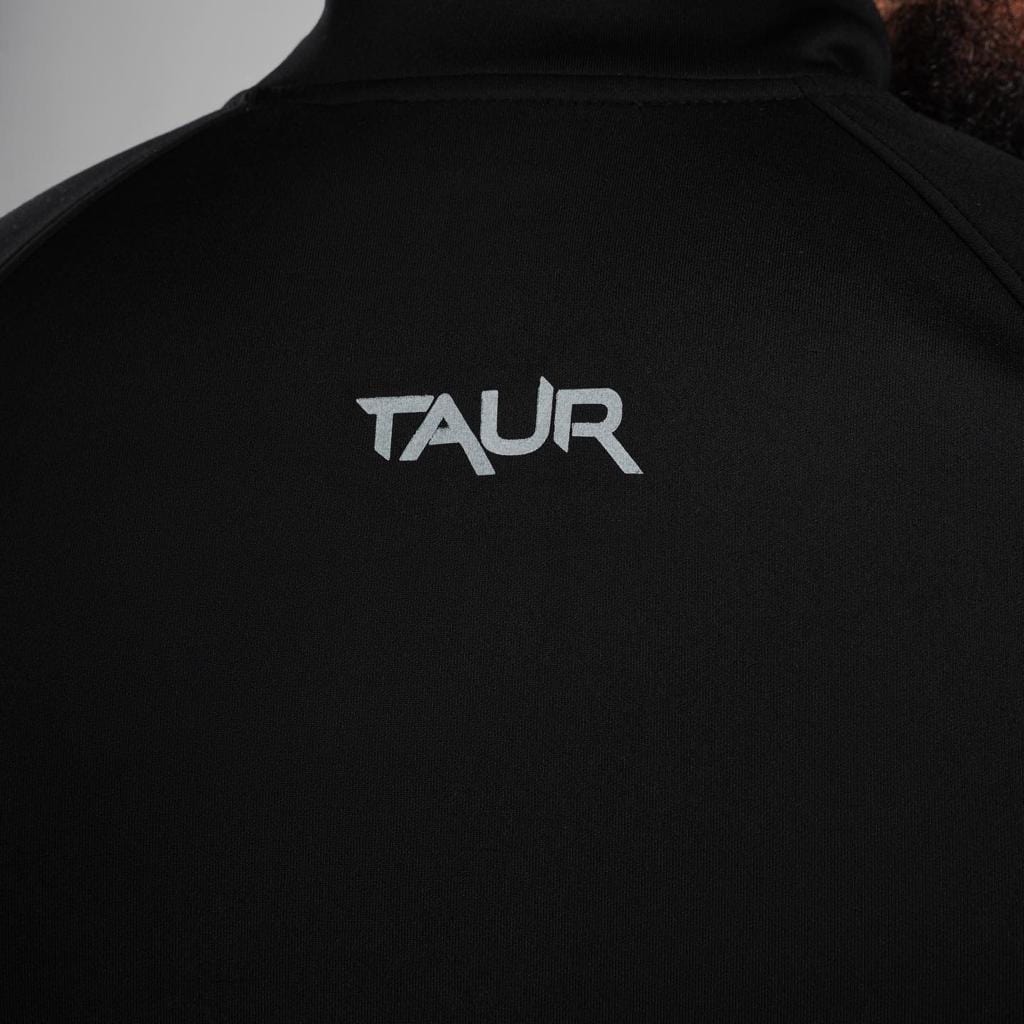 TAUR Men Sweatshirt TAUR Sleeved Quarter Zipper Top Black