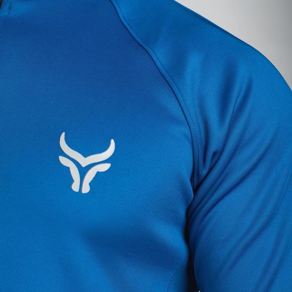 TAUR Men Sweatshirt TAUR Sleeved Quarter Zipper Top Blue