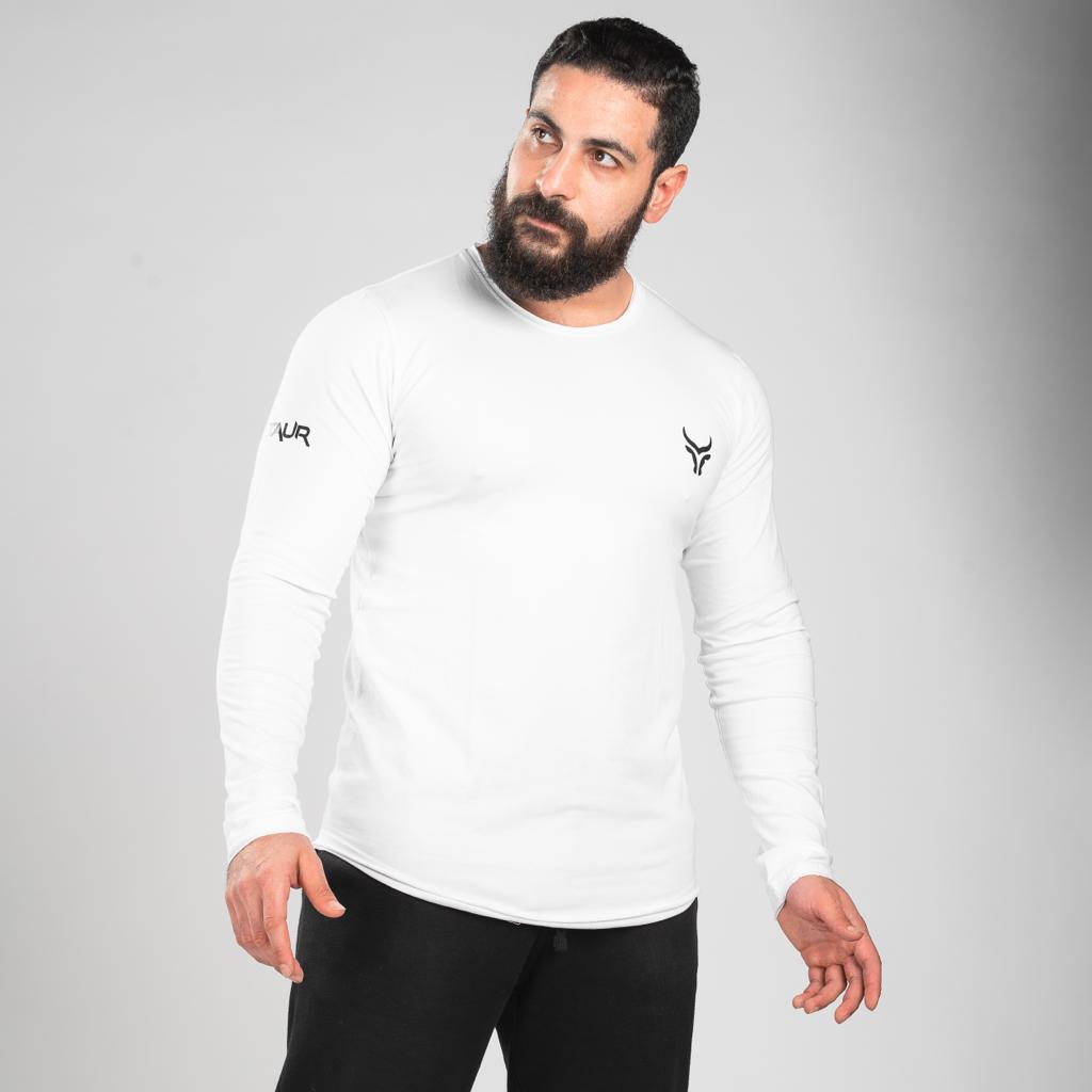 TAUR Men Sweatshirt TAUR Sleeved T-Shirt White