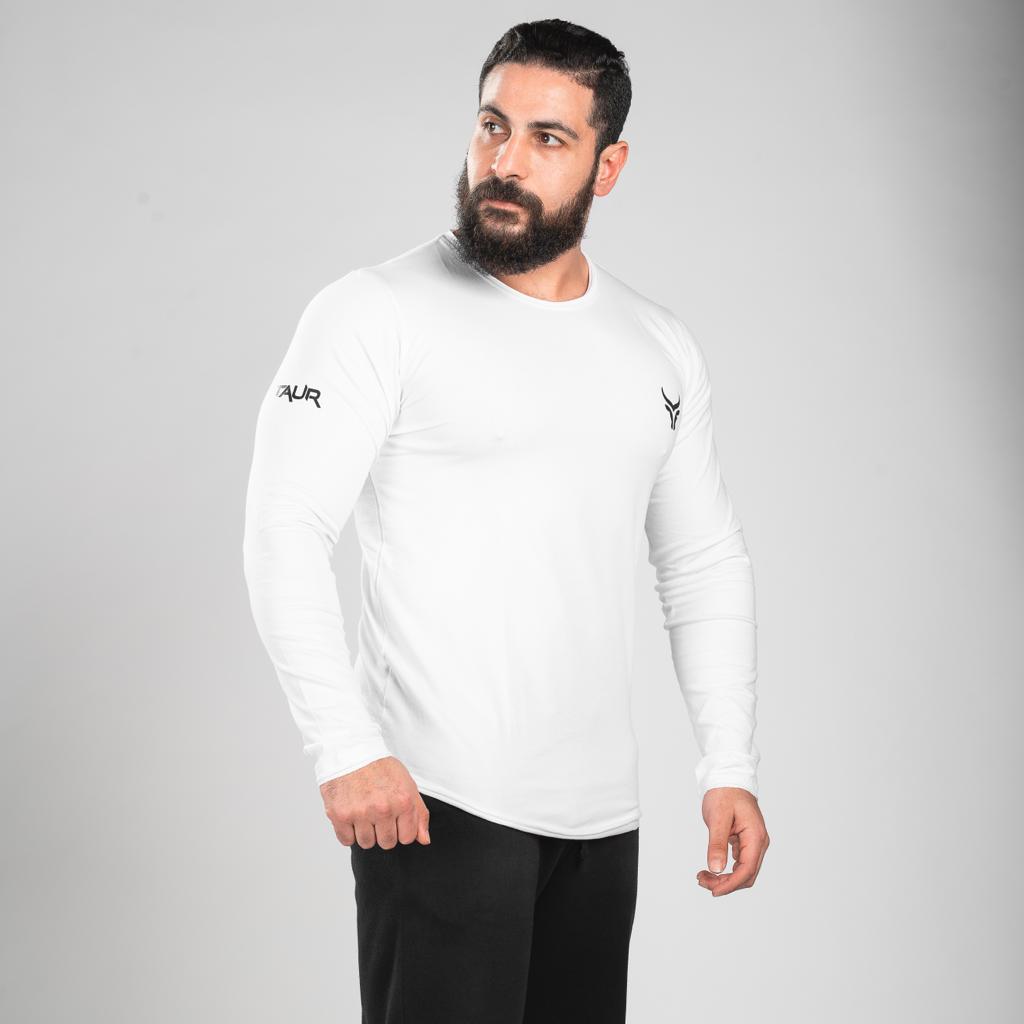 TAUR Men Sweatshirt TAUR Sleeved T-Shirt White