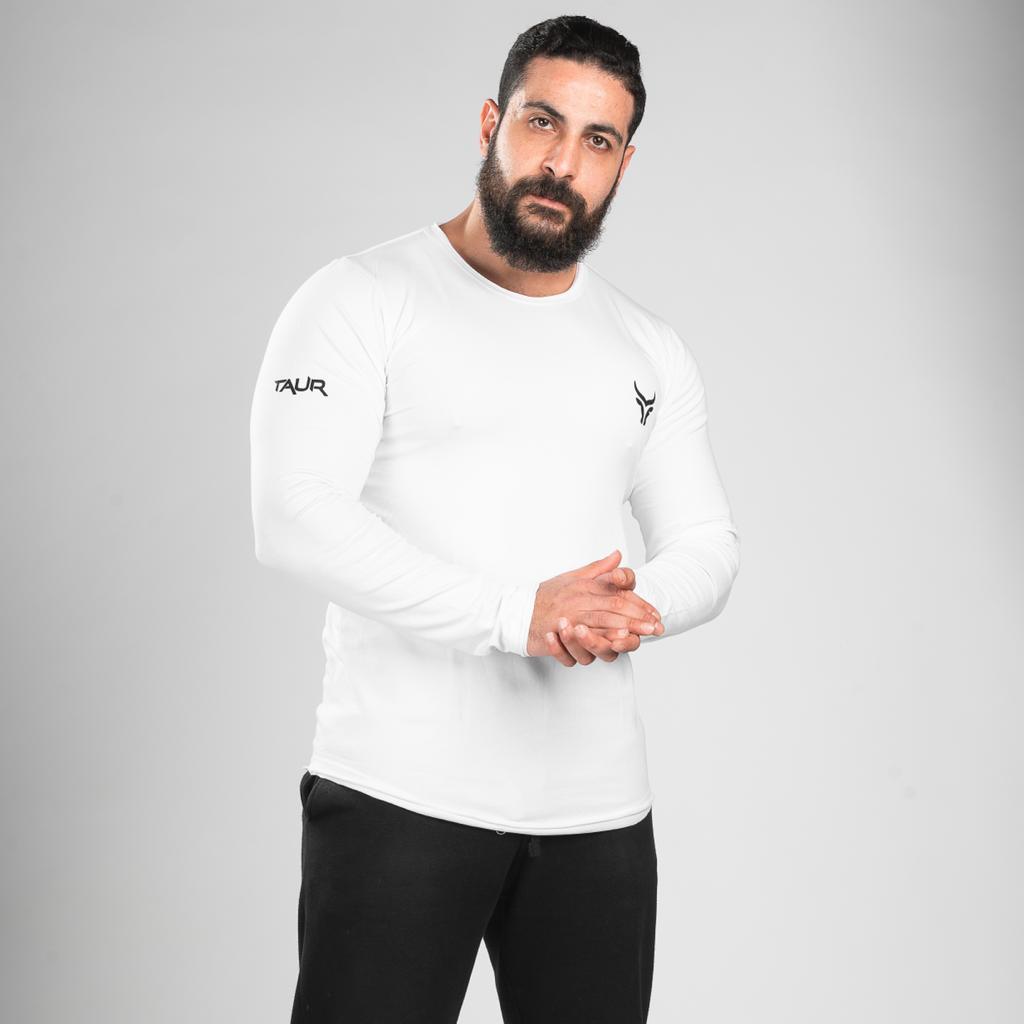 TAUR Men Sweatshirt TAUR Sleeved T-Shirt White