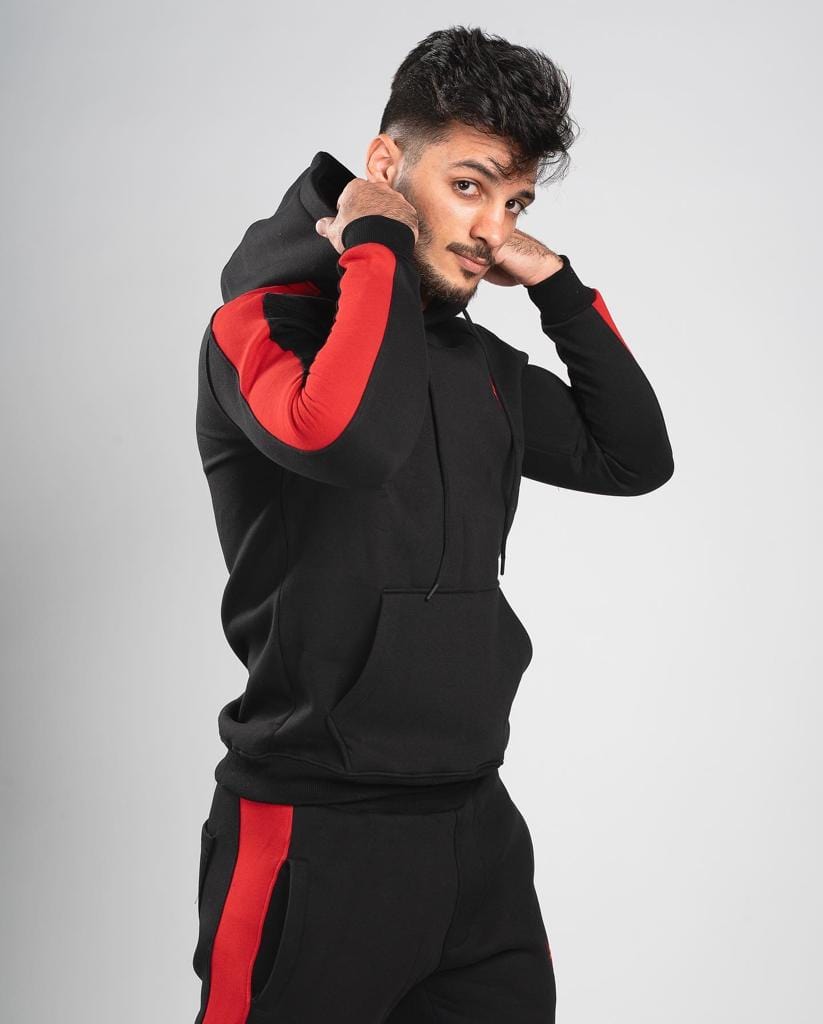 TAUR Men Sweatshirt TAUR Training Suit Red in Black