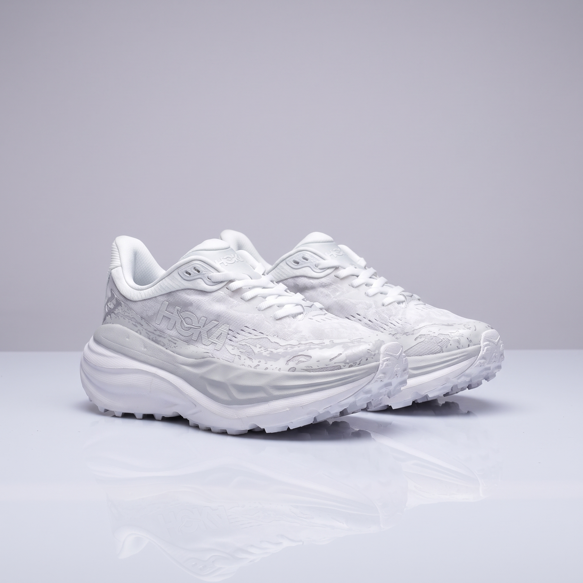 Men HOKA Stinson 7 Trail Running Shoe (White)