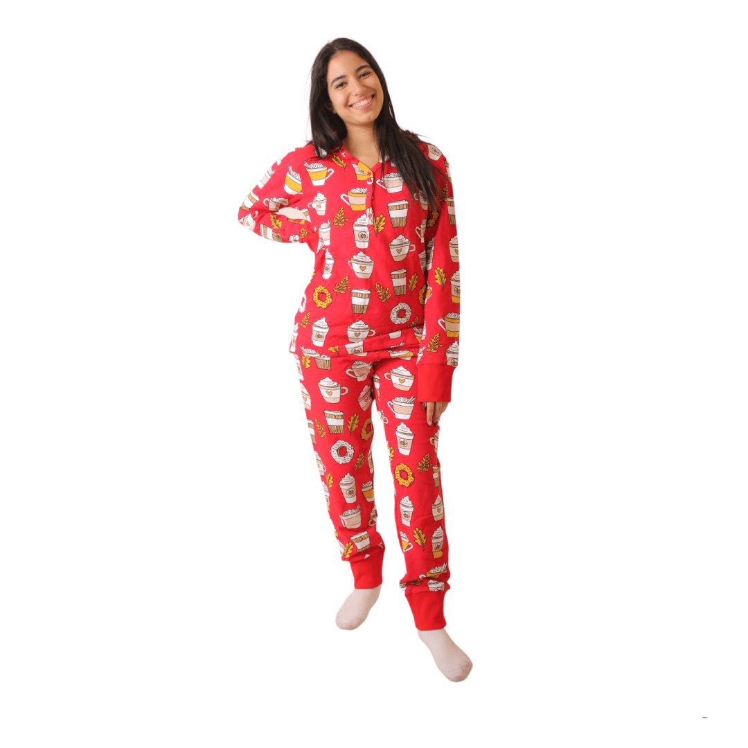 TOP-SECRET Pyjamas Top Secret Women Pajama - Red Coffee