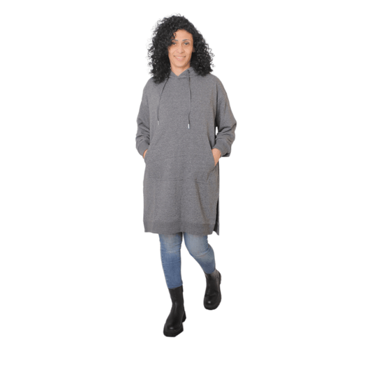 TOP-SECRET Women Pullover Long Hoodie Women Top Secret - Grey