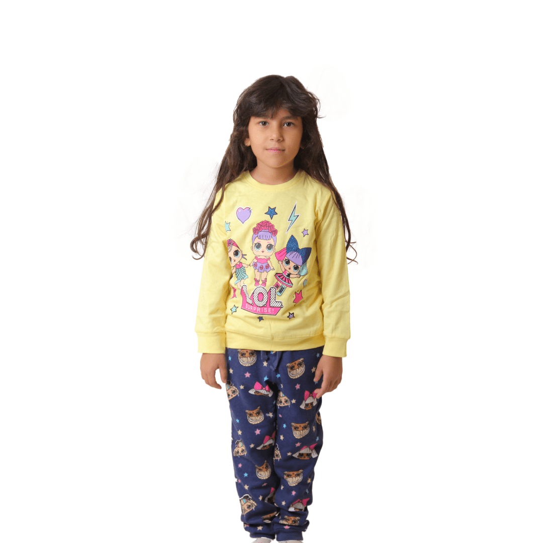 Winter23_KIDS Kids Jacket Girls Melton LOL Pajama - Yellow